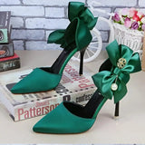 Pointed High Heels with Trendy Bow Detail | Sophisticated Design, High - Quality Materials & Multiple Colors snake - label