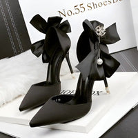 Pointed High Heels with Trendy Bow Detail | Sophisticated Design, High - Quality Materials & Multiple Colors snake - label