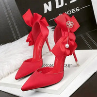 Pointed High Heels with Trendy Bow Detail | Sophisticated Design, High - Quality Materials & Multiple Colors - snake - label