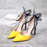 Pointy Hollow Thin Heels Female - European & American Style, Super High Heel, Sizes 35 - 40 snake - label