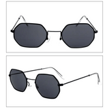 Polygonal Sunglasses: UV400 Protection, Vintage Frame & Impact - Resistant Lens snake - label