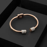 Pottery Clay Cylindrical Bracelet with Korean - Style Elegance & Titanium Steel Durability snake - label