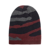 Pullover Knit Beanie with Korean Style Design & Striped Pattern for Ultimate Winter Warmth snake - label