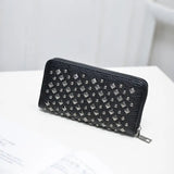 Punk Rivet Long Wallet with Horizontal Square Design snake - label