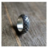 Punk Tide Ring with Dragon Scale Design in Durable Copper mater... snake - label