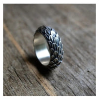 Punk Tide Ring with Dragon Scale Design in Durable Copper mater... - snake - label