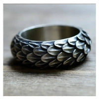 Punk Tide Ring with Dragon Scale Design in Durable Copper mater... - snake - label