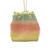 Rainbow Bucket Diamond Bag with Sparkling Rhinestones - Colorful & Luxurious Design for Style - Conscious Individuals - snake - label