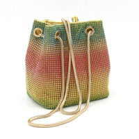 Rainbow Bucket Diamond Bag with Sparkling Rhinestones - Colorful & Luxurious Design for Style - Conscious Individuals snake - label