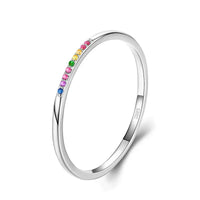 Rainbow Stone Ring with 925 Silver & Zircon Stones - snake - label