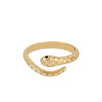 Retro Alloy Snake Ring: High - Quality Electroplated Design in Gold or Silver snake - label