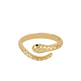 Retro Alloy Snake Ring: High - Quality Electroplated Design in Gold or Silver snake - label