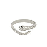 Retro Alloy Snake Ring: High - Quality Electroplated Design in Gold or Silver - snake - label