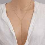 Retro Clavicle Necklace with Adjustable Multi - Layer Design snake - label