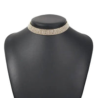 Rhinestone Necklace with Clavicle Chain - Exquisite Alloy Design, Geometric Sparkle snake - label