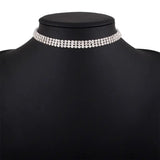 Rhinestone Necklace with Clavicle Chain - Exquisite Alloy Design, Geometric Sparkle snake - label