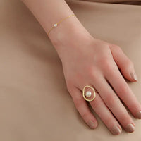 Ring Pearl Ring with High - Quality Alloy snake - label