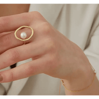 Ring Pearl Ring with High - Quality Alloy snake - label