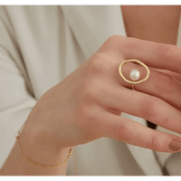 Ring Pearl Ring with High - Quality Alloy snake - label