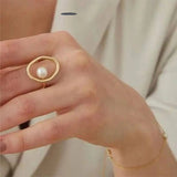 Ring Pearl Ring with High - Quality Alloy snake - label