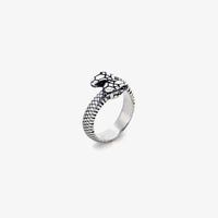 Ring Wrapping Snake Titanium Steel Ring - Unique Double Head Design snake - label