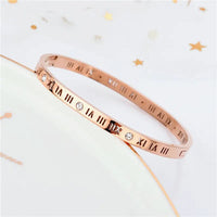 Roman Font Bracelet - Premium Titanium Steel Korean - Inspired Golden Hue Bracelet with Exceptional Durability snake - label