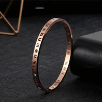 Roman Font Bracelet - Premium Titanium Steel Korean - Inspired Golden Hue Bracelet with Exceptional Durability snake - label