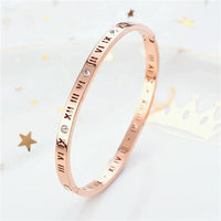 Roman Font Bracelet - Premium Titanium Steel Korean - Inspired Golden Hue Bracelet with Exceptional Durability snake - label