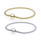 Round Snake Bone Bracelet with Electroplated Finish - Stylish Accessory for Fashion-Forward Individuals