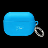 Rubber Case for AirPods with Shock Absorption and Metal Carabiner snake - label