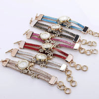 Sequin Bracelet Watch with Sparkling Sequin Bracelet & Faux Leather Strap snake - label