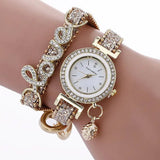 Sequin Bracelet Watch with Sparkling Sequin Bracelet & Faux Leather Strap snake - label