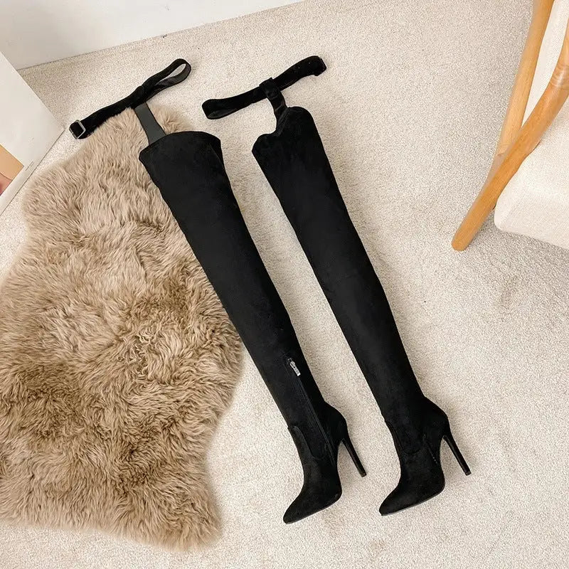 Sexy Over - The - Knee Snake Print Boots All - In - One Pants Boots Women snake - label