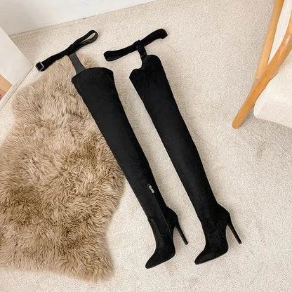 Sexy Over - The - Knee Snake Print Boots All - In - One Pants Boots Women snake - label