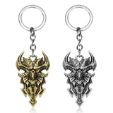 Sheep's Head Shield Keychain - Durable Alloy Constellation Key Holder snake - label