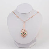 Short Snake Pendant with Gem Inlays and Adjustable Length in 3 Colors snake - label