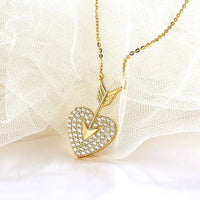 Silver Diamond Necklace - Genuine 925 Sterling Silver Heart Pendant snake - label