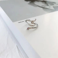 Simple temperament snake ring | High - Quality Silver | Intricate Serpentine Design snake - label