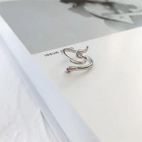 Simple temperament snake ring | High - Quality Silver | Intricate Serpentine Design - snake - label