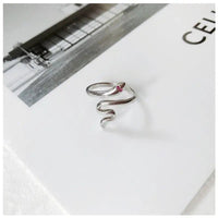 Simple temperament snake ring | High - Quality Silver | Intricate Serpentine Design snake - label