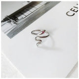 Simple temperament snake ring | High - Quality Silver | Intricate Serpentine Design snake - label