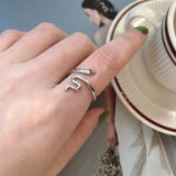 Simple temperament snake ring | High - Quality Silver | Intricate Serpentine Design snake - label