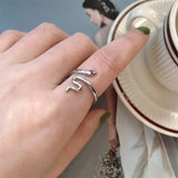 Simple temperament snake ring | High - Quality Silver | Intricate Serpentine Design - snake - label