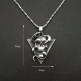 Skull Snake Pendant - Titanium Steel Men's Necklace with Square Bead Chain snake - label