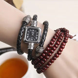 Sleek Serpent Style: Snake Bracelet Quartz Watch with Leather Strap snake - label