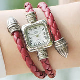 Sleek Serpent Style: Snake Bracelet Quartz Watch with Leather Strap snake - label