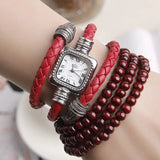 Sleek Serpent Style: Snake Bracelet Quartz Watch with Leather Strap snake - label