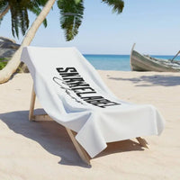 Snake Beach Towel - Luxe Polyester - Cotton Blend, Custom Size Options & Durable Cotton Loop snake - label