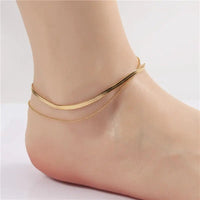 Snake Bone Anklet Bracelet: Geometric Titanium Steel Anklet - Hypoallergenic & Tarnish - Resistant snake - label