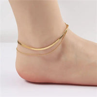 Snake Bone Anklet Bracelet: Geometric Titanium Steel Anklet - Hypoallergenic & Tarnish - Resistant snake - label